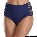 Durio Womens High Waisted Bikini Bottoms Solid Cutout Swim Shorts Plus Size Retro Swimsuits for Women Bathing Suit Briefs Navy Blue B07M5GPC3M